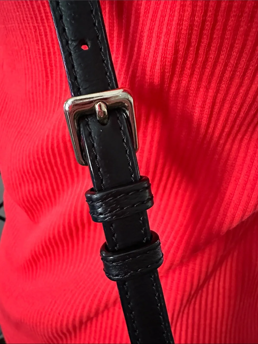 kate spade Black Leather Crossbody with Gold Plaque